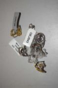 A quantity of silver heart shape jewellery: to include a pair of silver heart shape earstuds set