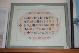 A modern needlework alphabet sampler