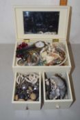 Jewellery box and various costume jewellery