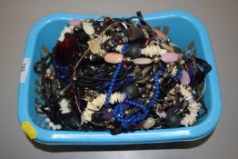 Basket of assorted costume jewellery