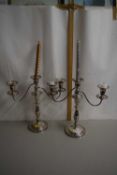 A pair of silver plated candelabra