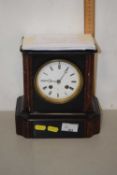 Late 19th Century French slate and marble cased mantel clock with Japy Freres movement
