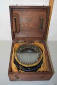 A vintage Type P4A compass in hardwood case