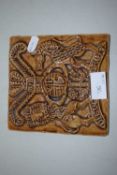 20th Century relief moulded tile decorated with the Royal Crest