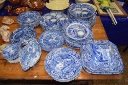 A quantity of Copeland Spode blue Italian table wares