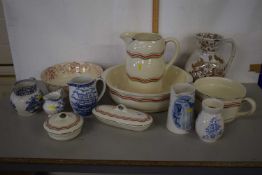 An Art Deco Boch Frere washing set with various other jugs