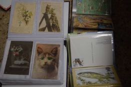 Group of three postcard albums containing a range of early to late 20th Century postcards to include