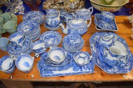 Quantity of Copeland Spode blue Italian table wares