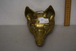Brass fox head door stop