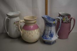 Group of four various late 19th and early 20th Century wash jugs