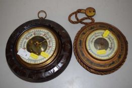 Two early 20th Century wall mounted barometers