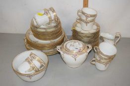 Victorian Staffordshire gilt decorated part tea set