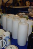 Eight 1960's opalene glass lampshades (two a/f)