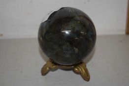 A Labradorite polished stone ball on stand