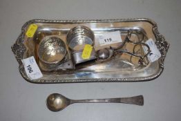 Mixed Lot: Candle snuffer, napkin rings etc