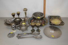 Group of various silver plated wares to include rose bowl, goblets etc