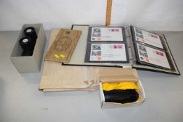 Mixed Lot: Album of various Channel Islands first day covers, assorted projector accessories,