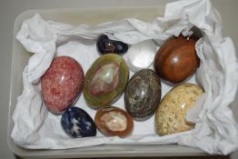 Collection of polished stone eggs