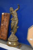 A hollow bronzed Spelter figurine La Lun