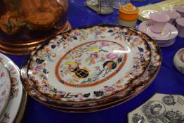 Three large meat plates
