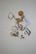A mixed lot of jewellery: to include a silver heart shape pendant with a diamond highlight, 13mm