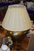 Large brass based table lamp
