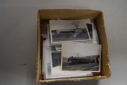 Box containing a quantity of mainly railway photographs, 1950's/60's, many taken by John Bates