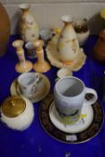 Mixed group of ceramics including Crown Ducal ware, pair of vases, small bowl, Adams pottery jug