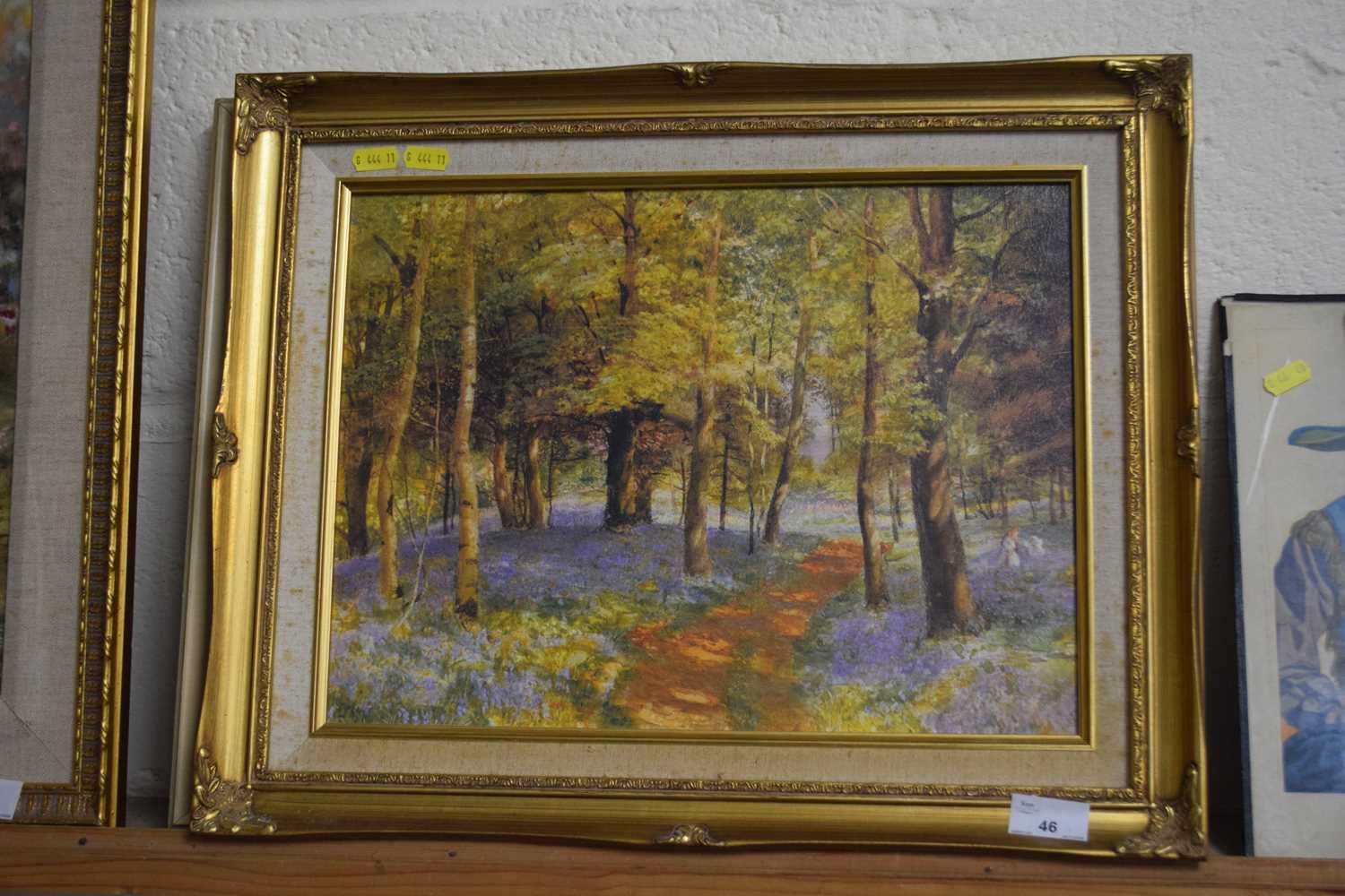 Oil on board of a forest scene