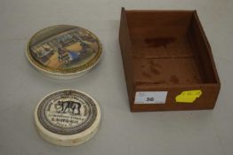 Box containing pot lid and Bears Grease lid from Old Bond Street, London