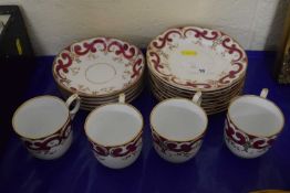 A part English porcelain tea set