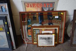 Quantity of assorted pub mirrors and signs