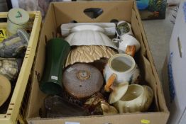 Box of assorted ceramics to include Sylvac planters and others
