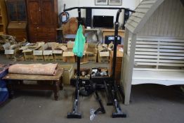 A fitness pull up rack