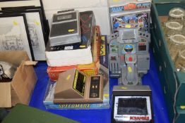 Mixed Lot: Cassette recorder, model 9110 together with small personal computers and boxed toys etc