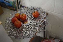 Decorative fruit bowl with fake applies