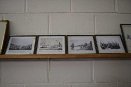 Set of four Norfolk and Suffolk framed small prints to include Market Place, Great Yarmouth 1832,