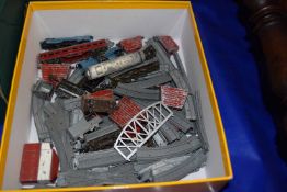 Small box of die cast metal toy trains to include Mallard etc