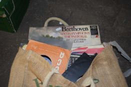 Bag of assorted LP's and 45rpm records