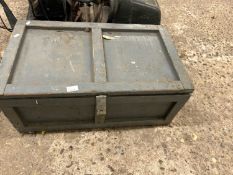 Wooden toolbox including tools