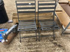 Two metal garden chairs