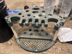 Plastic garden tool storage rack