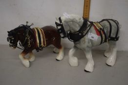 Two porcelain Shirehorses