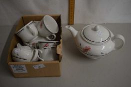 A quantity of floral decorated tea wares