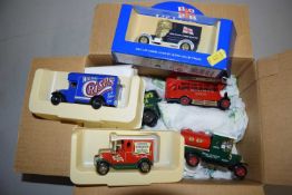 A collection of assorted toy vehicles
