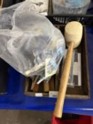A cutlery box, quantity of fridge magnets etc