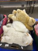 A box of soft toys