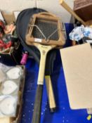 Mixed Lot: Tennis rackets, umbrella etc