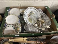 One box of assorted dinner wares and other items