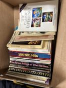 Box of music books for piano